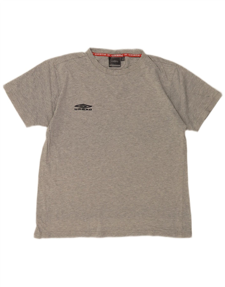 Umbro Herren-T-Shirt-Oberteil aus mittelgrau gesprenkelter Baumwolle