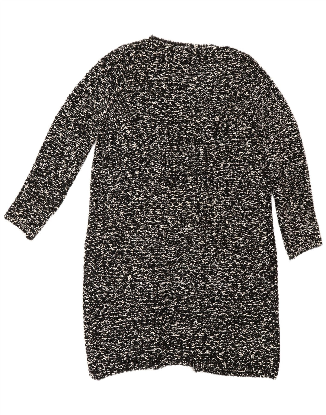 Zara Damen Longline-Cardigan-Pullover UK 14 Mittelschwarz meliert