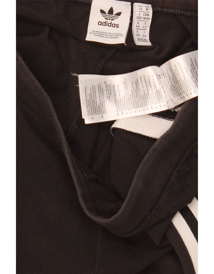 Adidas Damen Leggings UK 14 Medium Schwarz Baumwolle