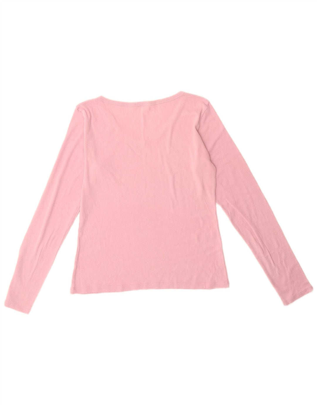 Benetton Womens Graphic Top Langarm UK 12 Mittelrosa