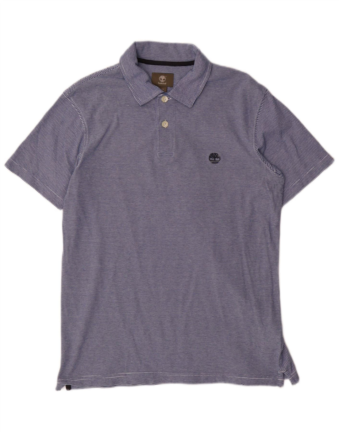 TIMBERLAND Herren-Poloshirt mit normaler Passform, mittelblau, gestreift, Baumwolle