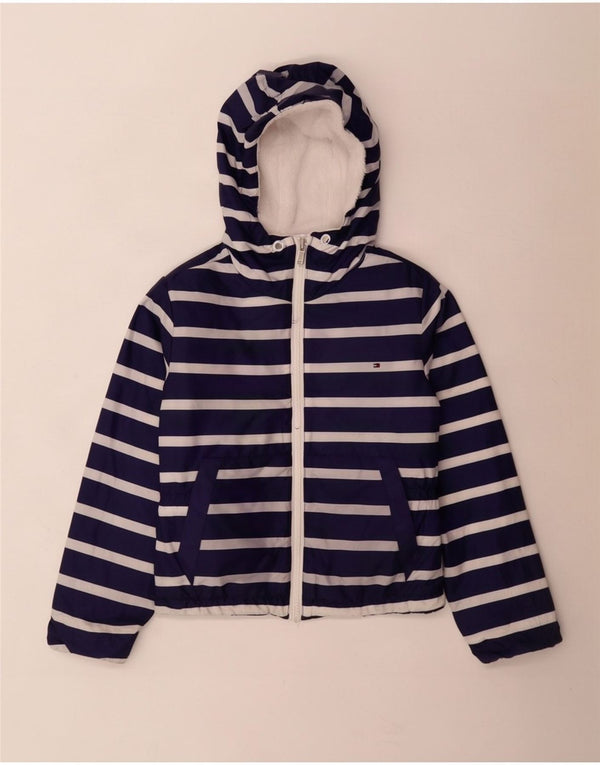 Tommy Hilfiger Wendejacke mit Kapuze für Mädchen, 6–7 Jahre, Größe S, Marineblau
