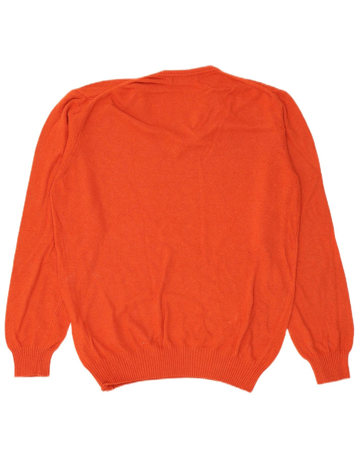 Zara Herren V-Ausschnitt Pullover Pullover XL Orange Viskose