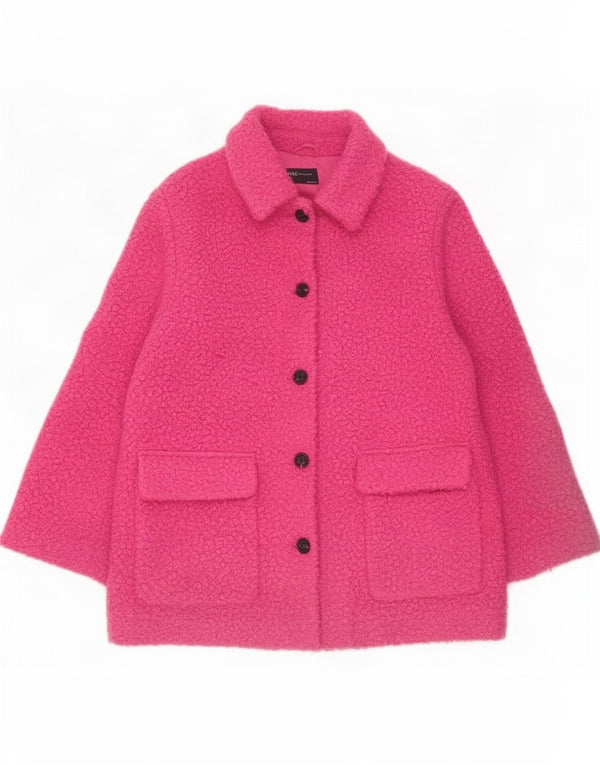 Marks & Spencer Damen Fleecemantel UK 14 Large Rosa Polyester