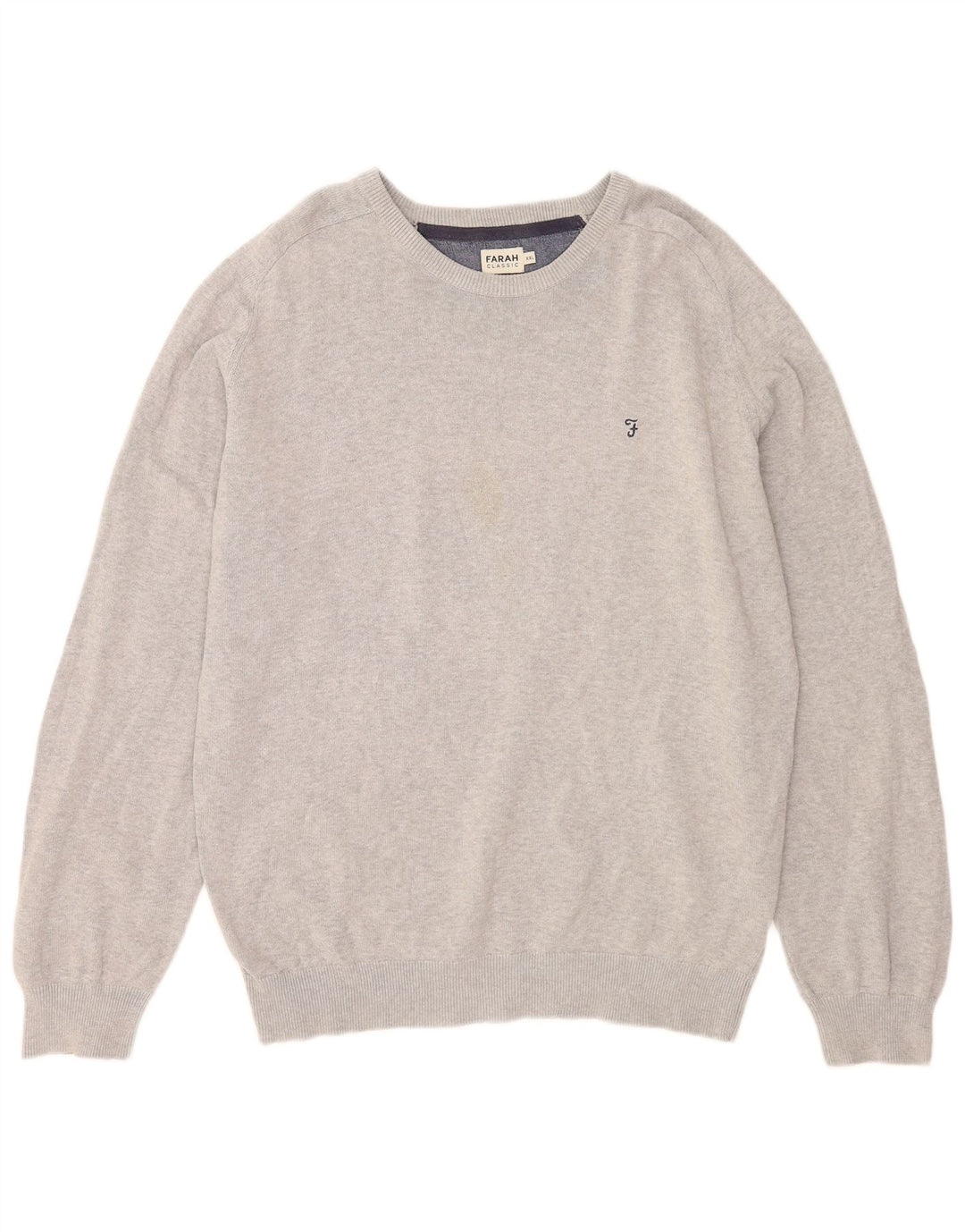 Farah Herren-Pullover mit U-Boot-Ausschnitt, 2XL, graue Baumwolle