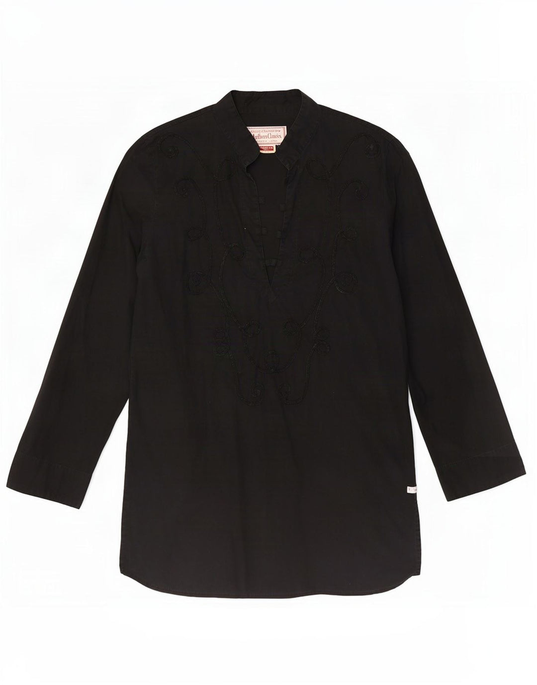 Marlboro Classics Langarm-Tunika-Oberteil für Damen, UK 14, Mittel, Schwarz, Paisleymuster