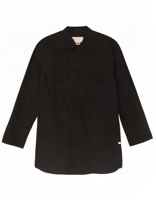 Marlboro Classics Langarm-Tunika-Oberteil für Damen, UK 14, Mittel, Schwarz, Paisleymuster
