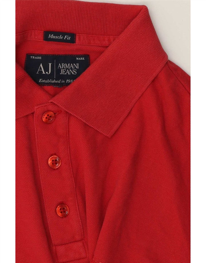 Armani Jeans Herren Muscle Poloshirt Large Rot