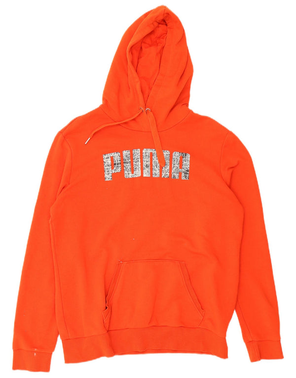 Puma Damen Graphic Hoodie Pullover UK 16 Large Orange