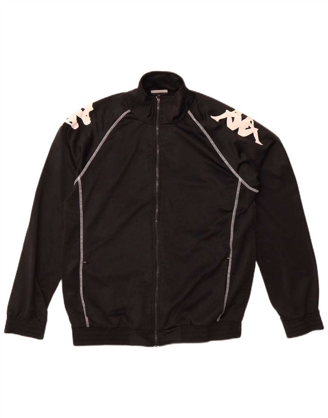 Kappa Herren-Trainingsanzugoberteil mit Grafik, Mittelschwarzes Polyester