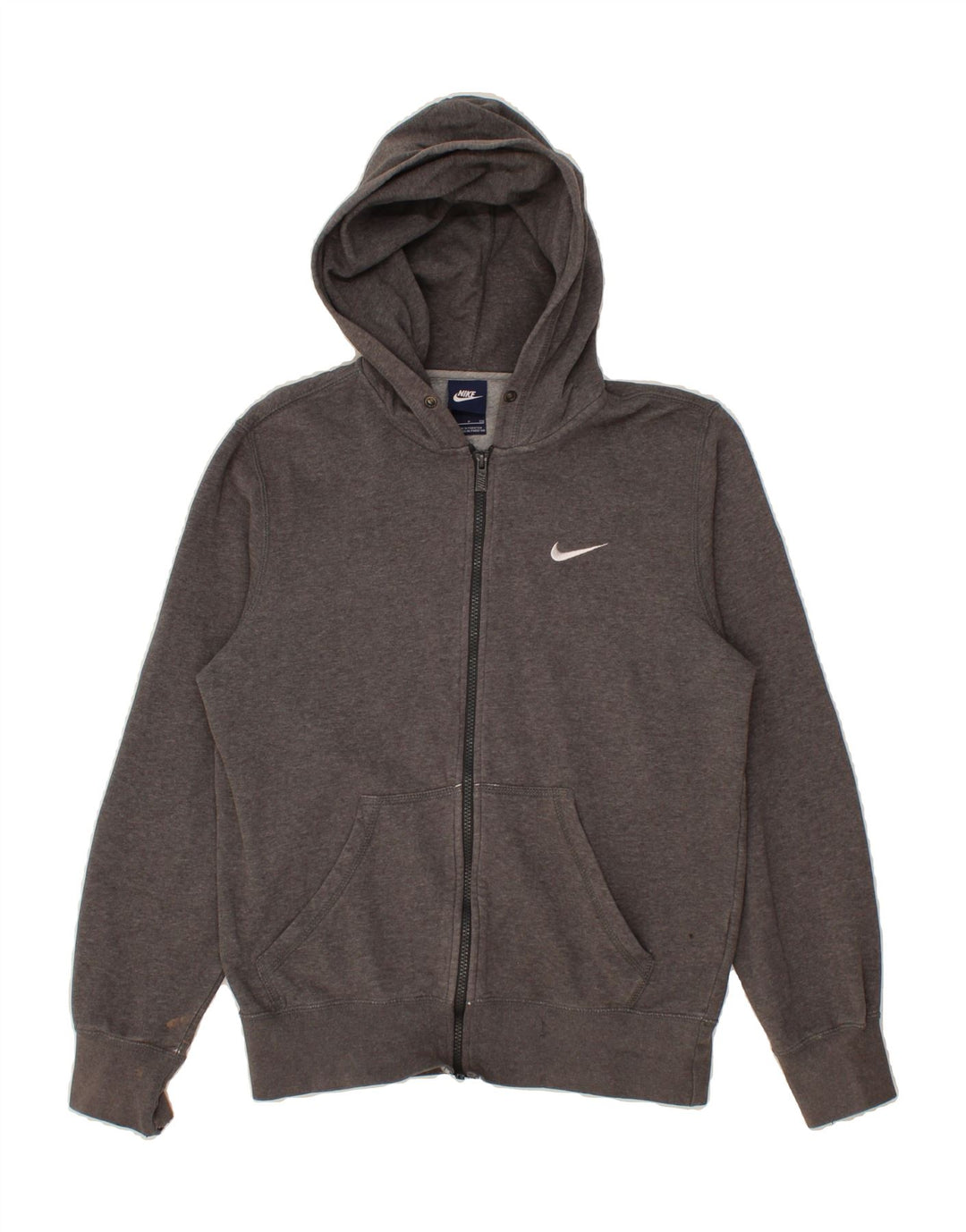 NIKE Mens Zip Hoodie Sweater Small Grey Cotton Vintage Nike and Second-Hand Nike from Messina Hembry 
