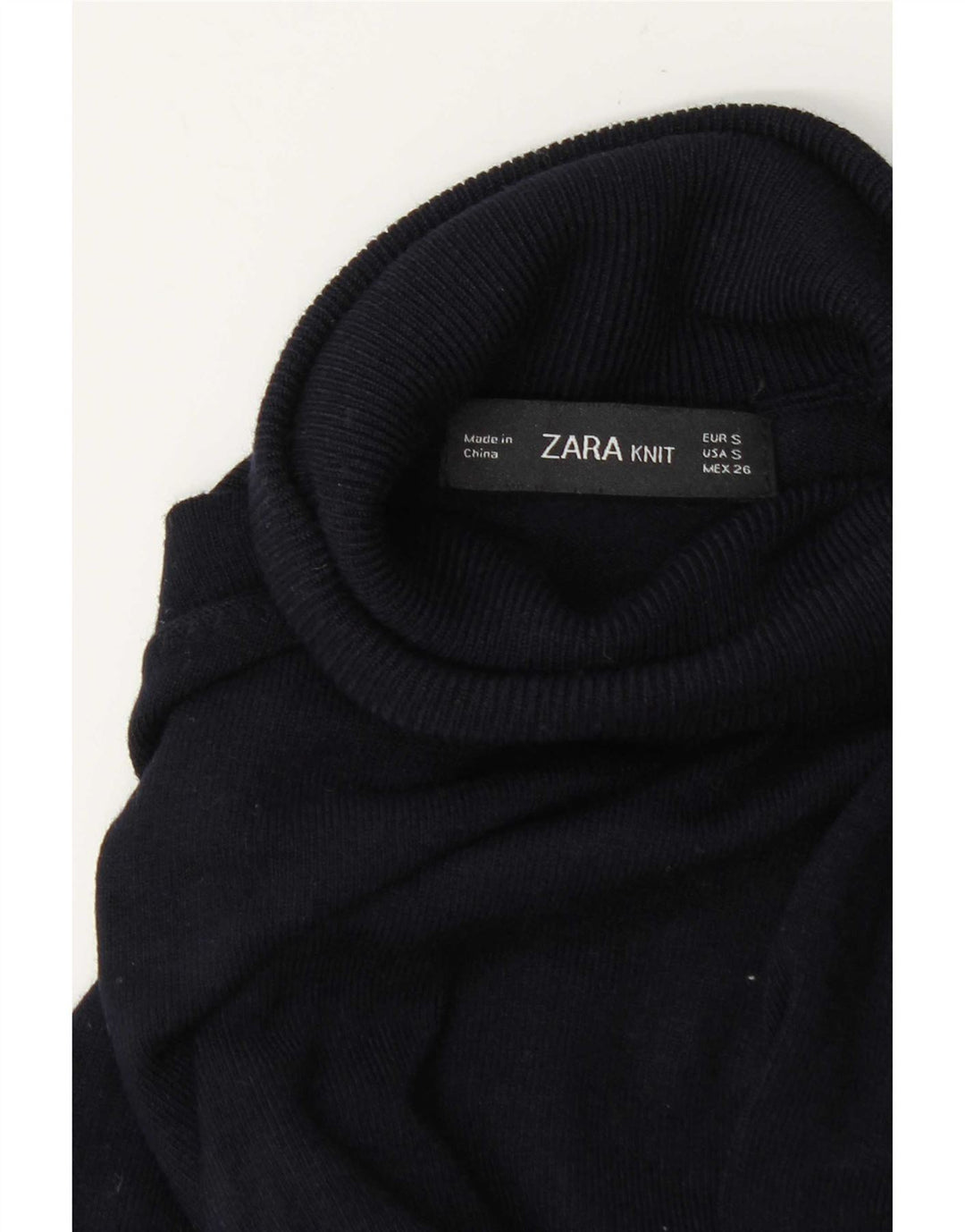 Rollkragenpullover für Damen von Zara, Gr. 10, Marineblau