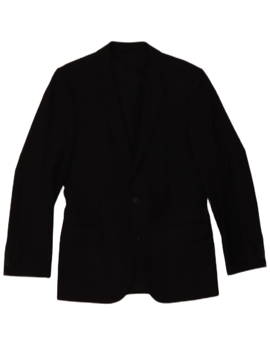 Hugo Boss Herren-Blazer mit 2 Knöpfen, UK 44, XS, schwarze Wolle