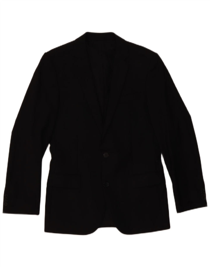 Hugo Boss Herren-Blazer mit 2 Knöpfen, UK 44, XS, schwarze Wolle