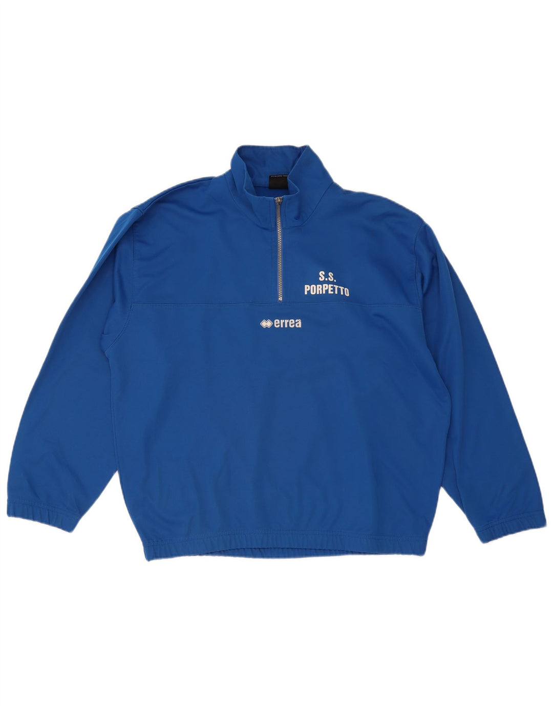 Errea Herren-Pullover-Trainingsanzugoberteil mit Reißverschluss am Hals, Größe L, Blau