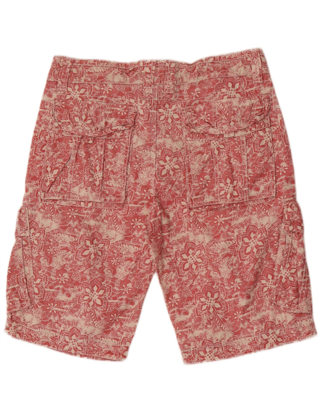 Fat Face Herren-Cargoshorts W32 Mittelrot mit Blumenmuster