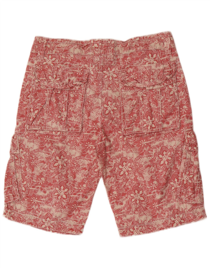 Fat Face Herren-Cargoshorts W32 Mittelrot mit Blumenmuster