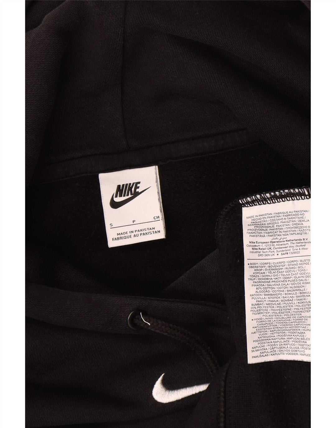 Nike Herren-Kapuzenpullover in Übergröße, Größe S, Schwarz, Baumwolle