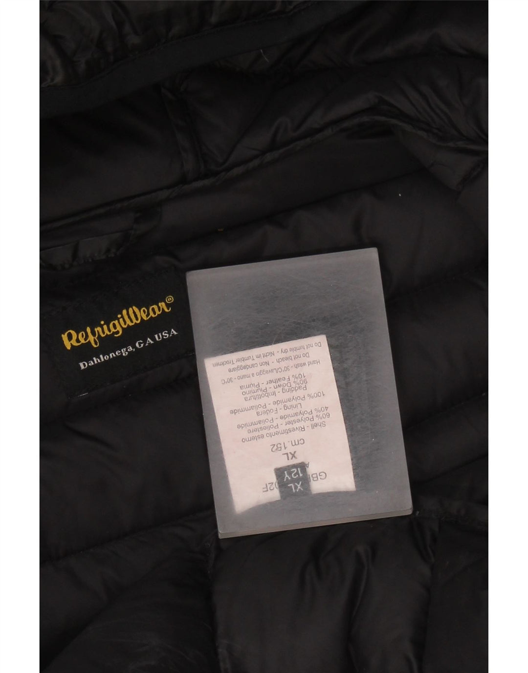 REFRIGIWEAR Wattierte Jacke für Jungen mit Kapuze, 11–12 Jahre, XL, schwarzes Polyester