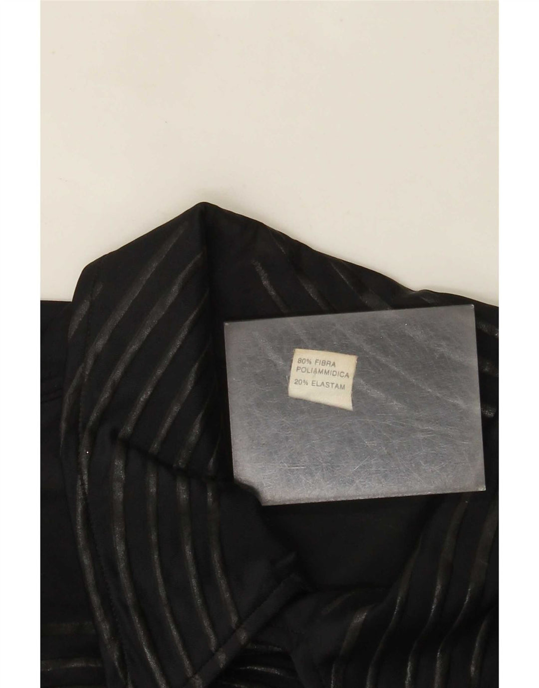 Vintage Herren-Hemd mit abstraktem Muster, klein, schwarz, Polyamid