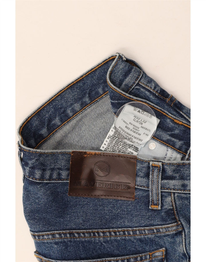 MAVERICK Mens Clinton Straight Jeans W32 L32 Blue Cotton