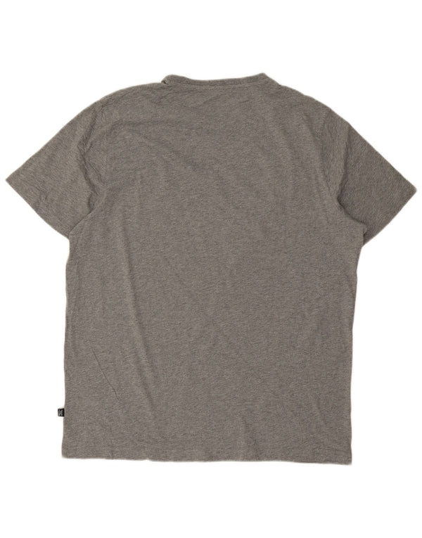 Puma Herren Grafik T-Shirt Top XL Grau gefleckte Baumwolle