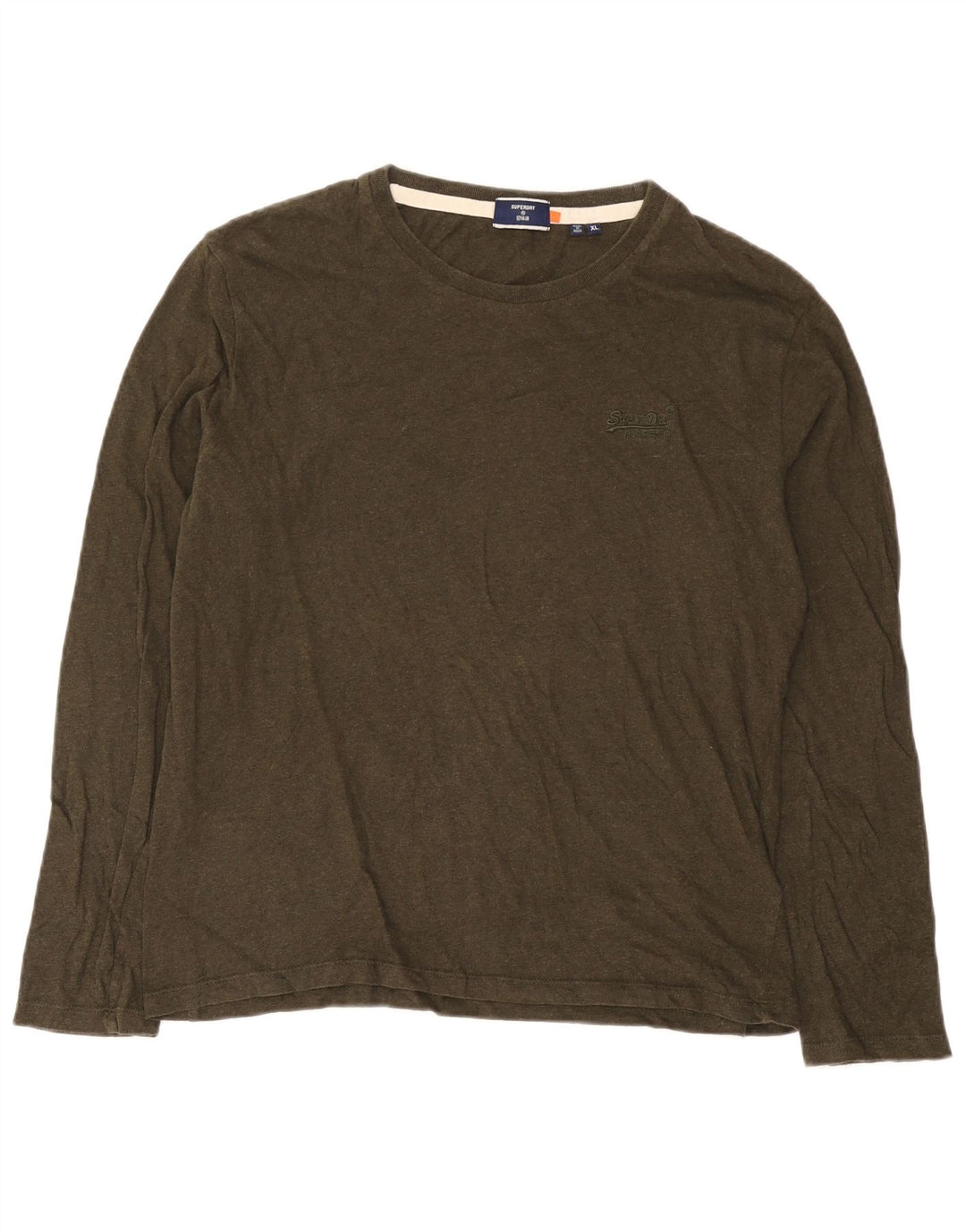 Superdry Herren-Oberteil, langärmelig, XL, Khaki, Baumwolle