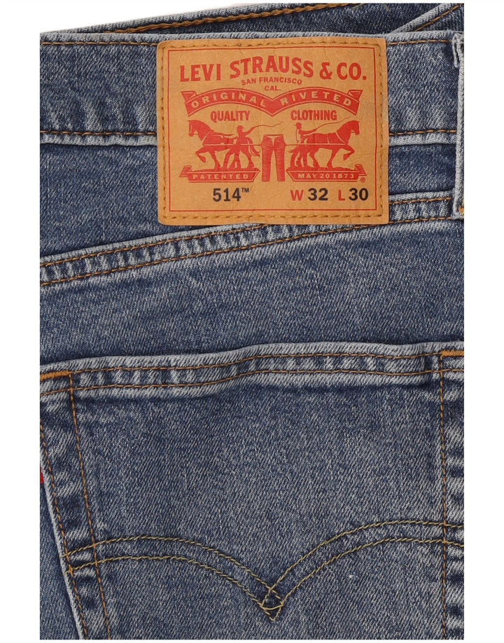 Levi's Herren 514 Straight Jeans W32 L30 Blaue Baumwolle