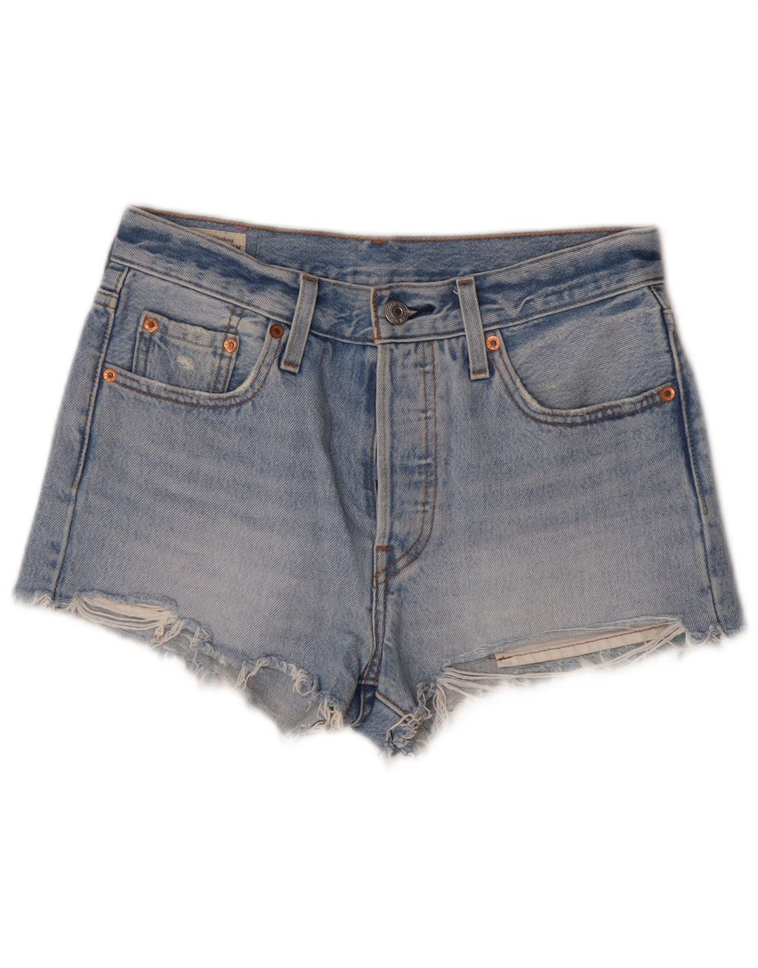 Levi's Damen 501 Denim Hot Pants W25 Small Blaue Baumwolle