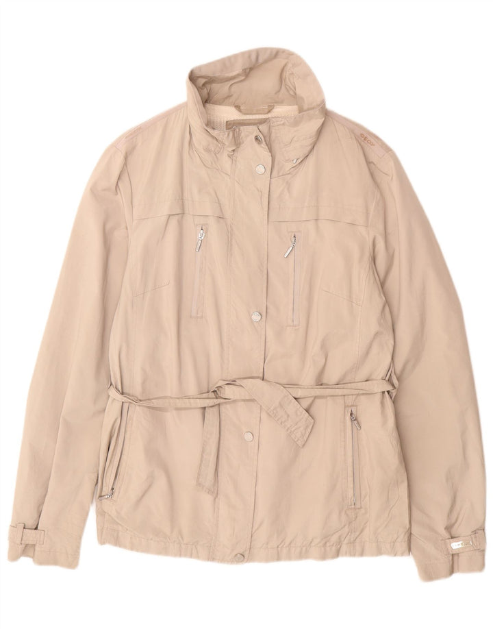 Geox Damen Respira Utility Jacke UK 14 Large Beige Polyester