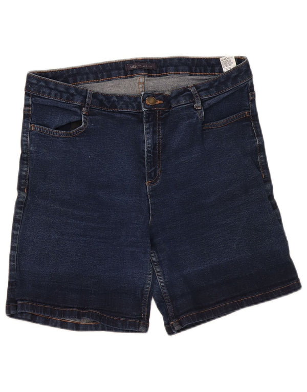 Marks & Spencer Damen Jeansshorts UK 14 Large W34 Marineblaue Baumwolle