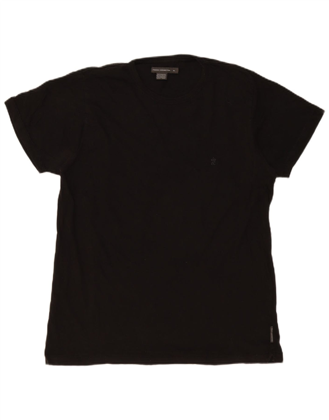 French Connection Herren T-Shirt Top XL Schwarz Baumwolle