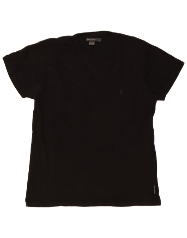 French Connection Herren T-Shirt Top XL Schwarz Baumwolle