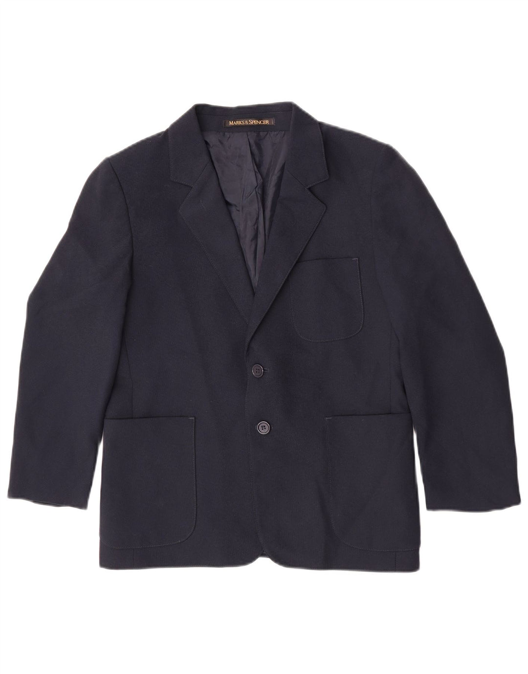 Marks & Spencer Jungen-Blazer mit 2 Knöpfen, 10–11 Jahre, marineblaues Polyester
