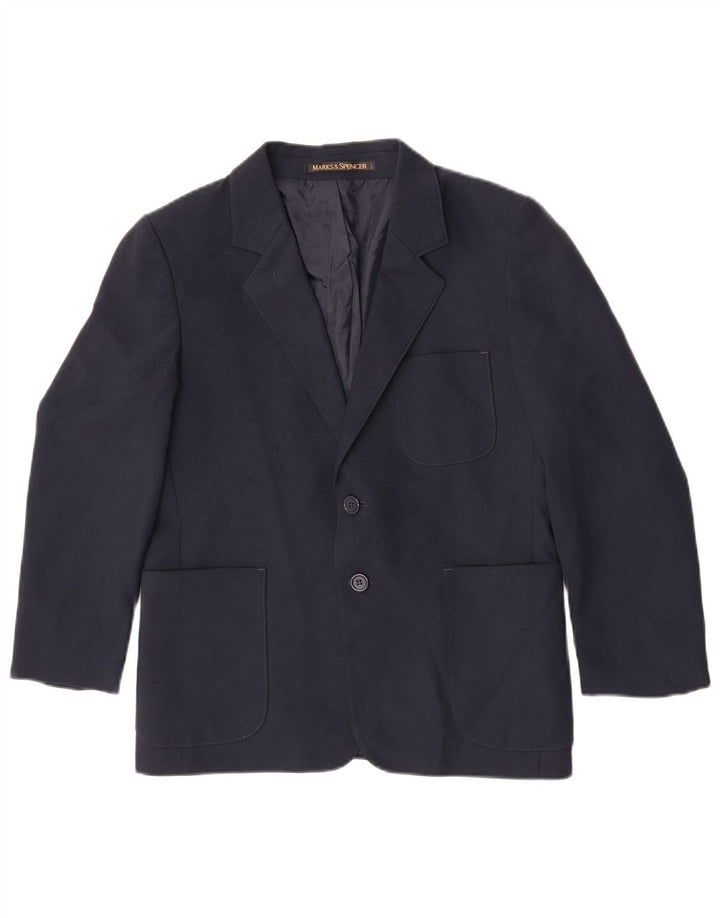 Marks & Spencer Jungen-Blazer mit 2 Knöpfen, 10–11 Jahre, marineblaues Polyester