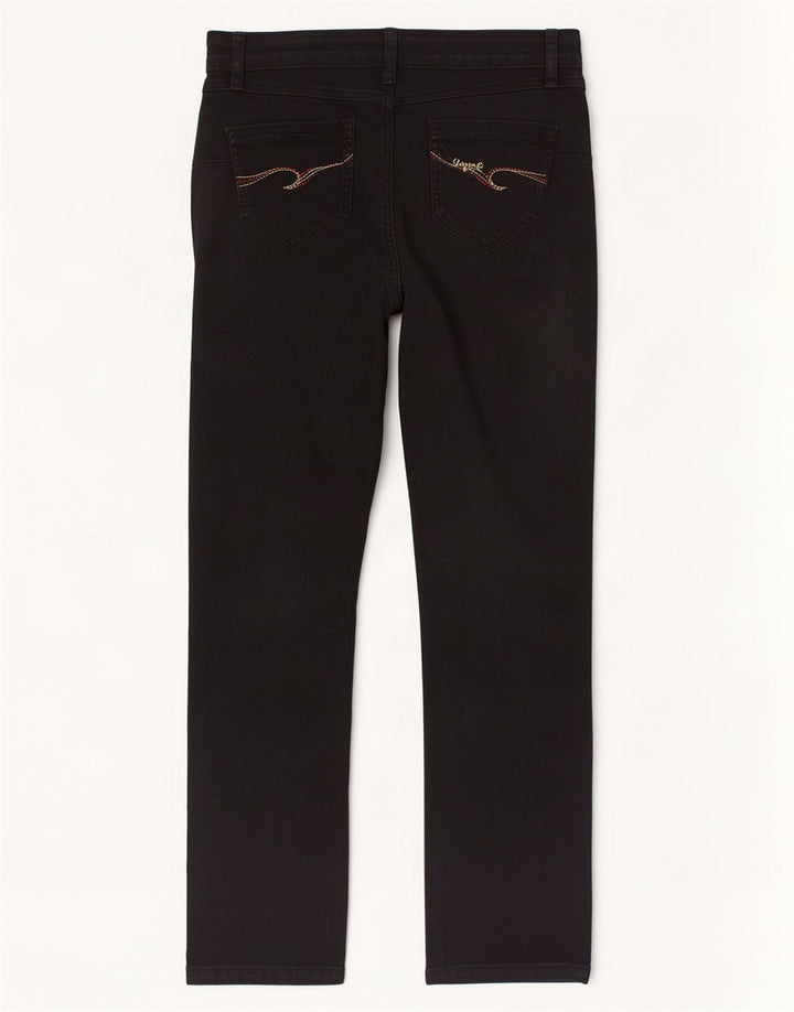 Desigual Damen Skinny Jeans W32 L32 Schwarzer Hahnentritt