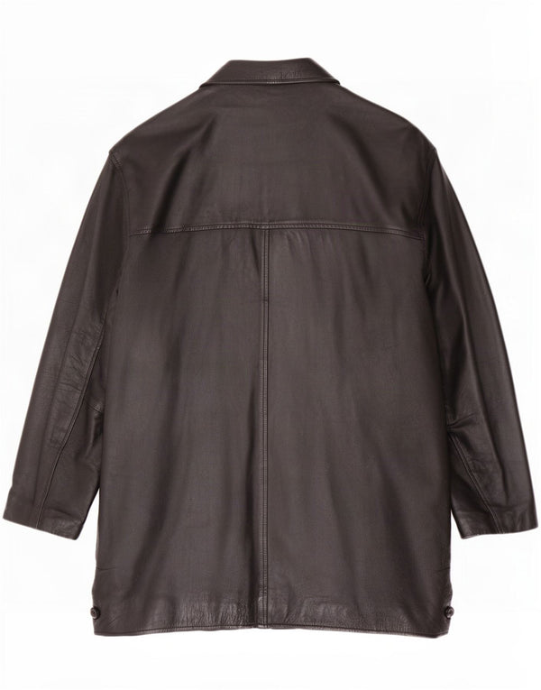 Vintage Herren Ledermantel UK 42 XL Schwarz
