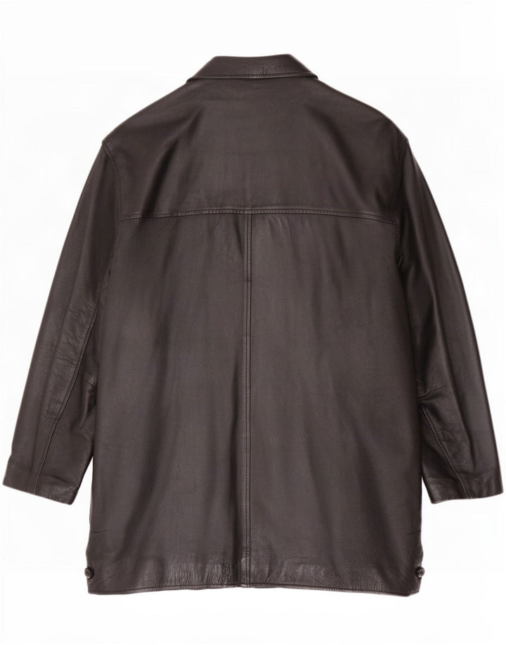Vintage Herren Ledermantel UK 42 XL Schwarz