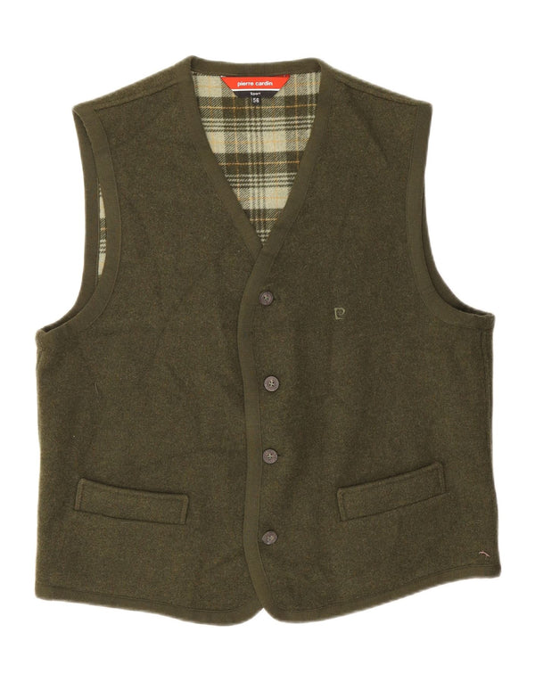 Pierre Cardin Herren Weste IT 56 XL Khaki Wolle