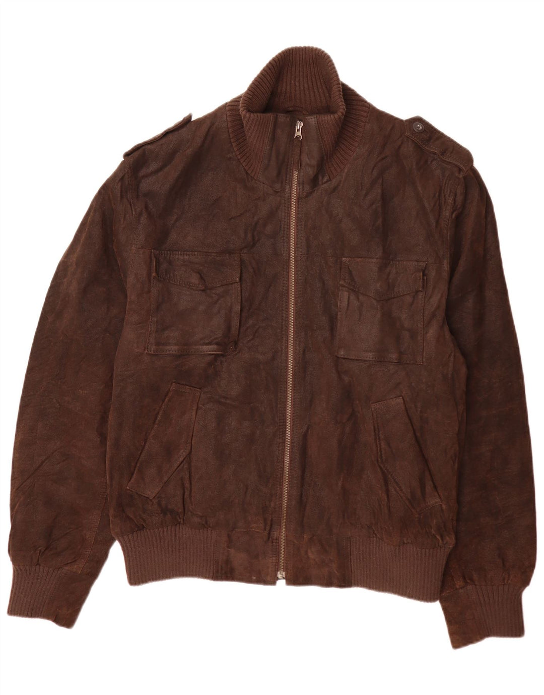Celio Herren Militärlederjacke UK 44 2XL Braun