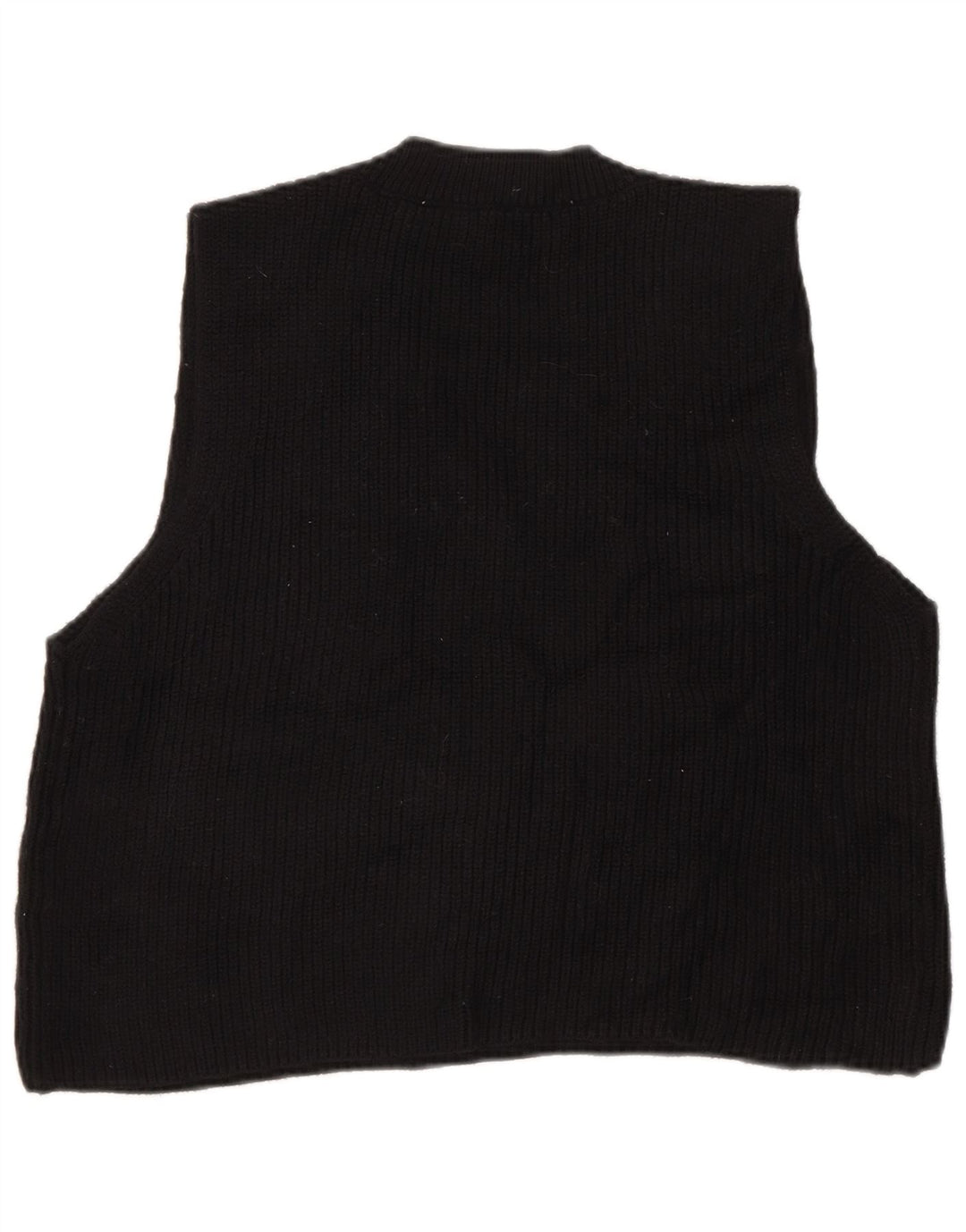 Zara Damen Crop Vest Tank Top UK 10 Small Schwarz