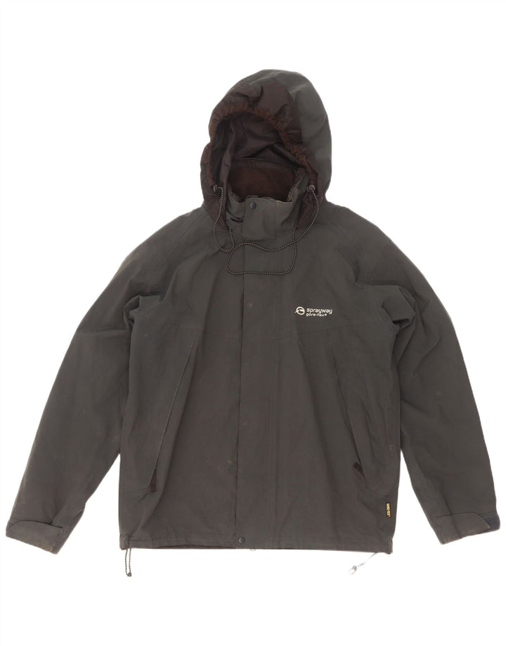 Sprayway Herren-Regenjacke mit Kapuze, UK 38, mittelgraues Polyester