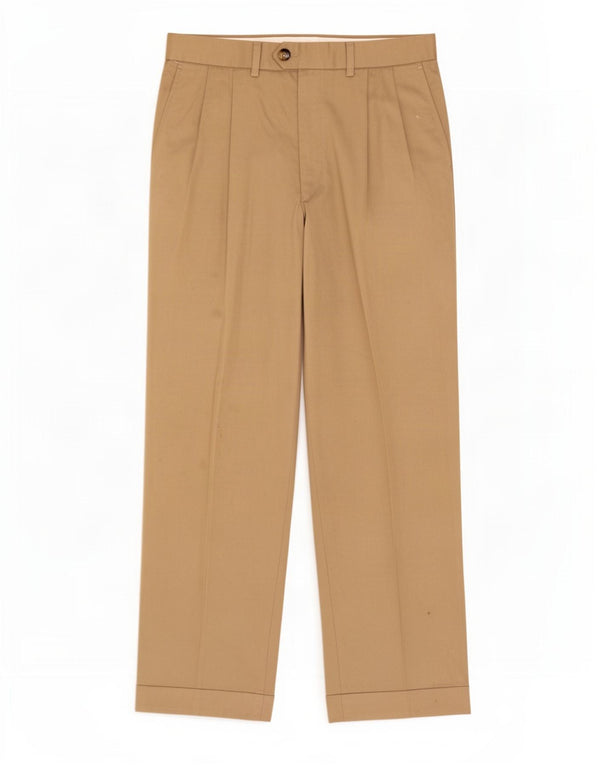 Marks & Spencer Mens St. Michael Pegged Suit Trousers W32 L29 Beige Cotton
