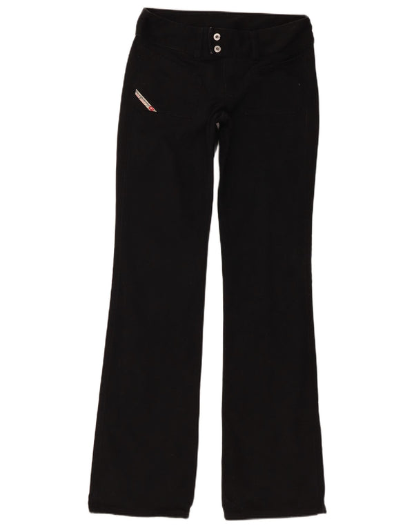 Diesel Damen Bootcut-Freizeithose W25 L32 Schwarze Baumwolle
