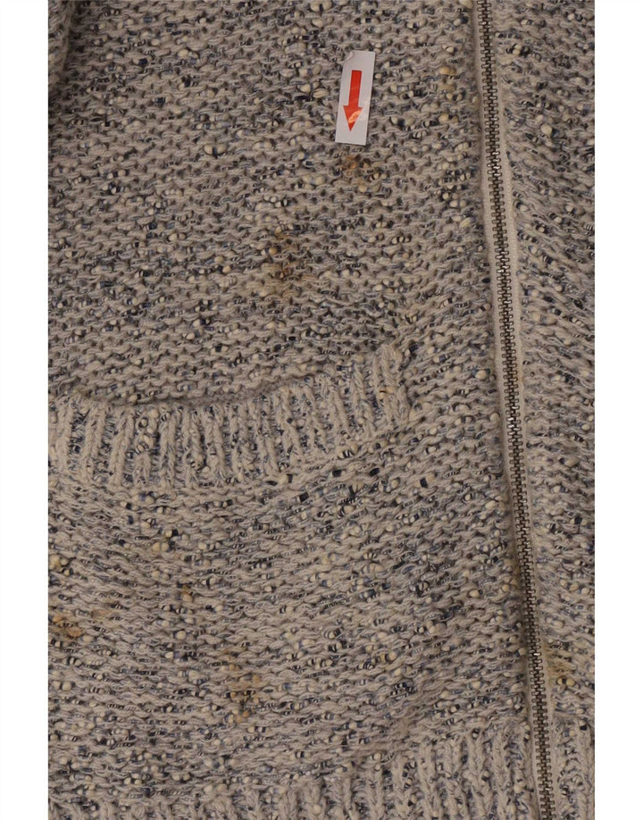 Marks & Spencer Damen-Cardigan-Pullover UK 14 Mittelblau gefleckte Baumwolle