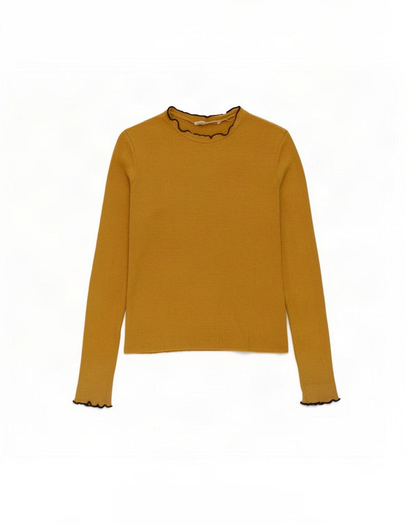 Zara Damen Trafaluc Top Langarm UK 14 Mittelgelb