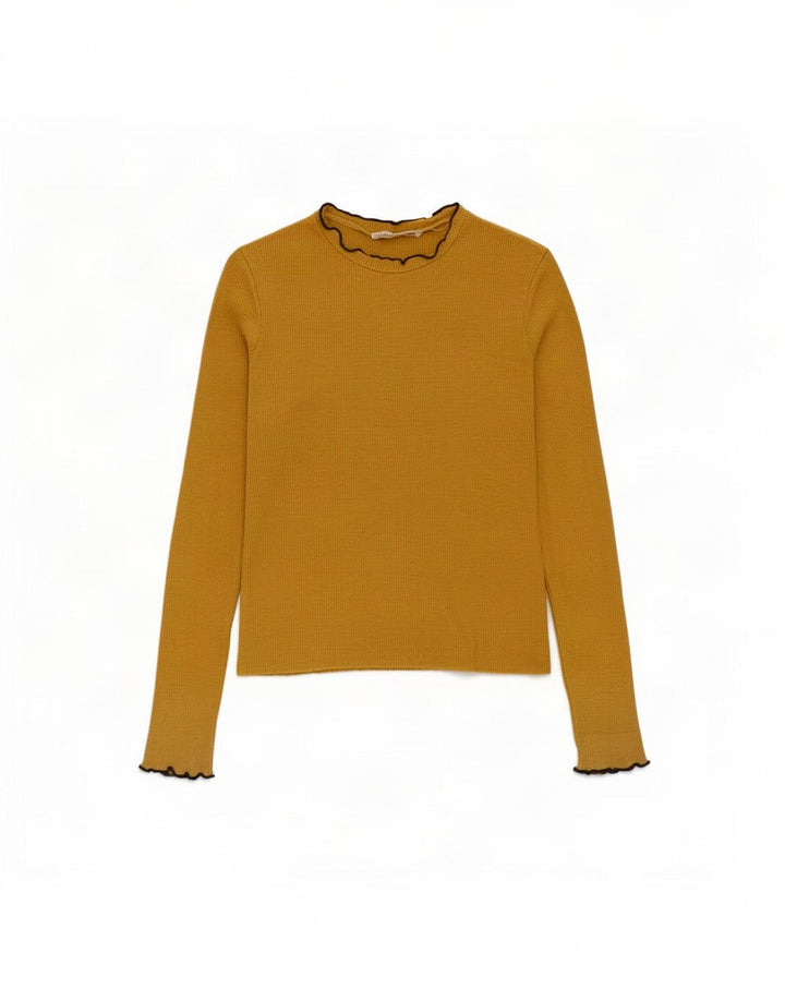 Zara Damen Trafaluc Top Langarm UK 14 Mittelgelb