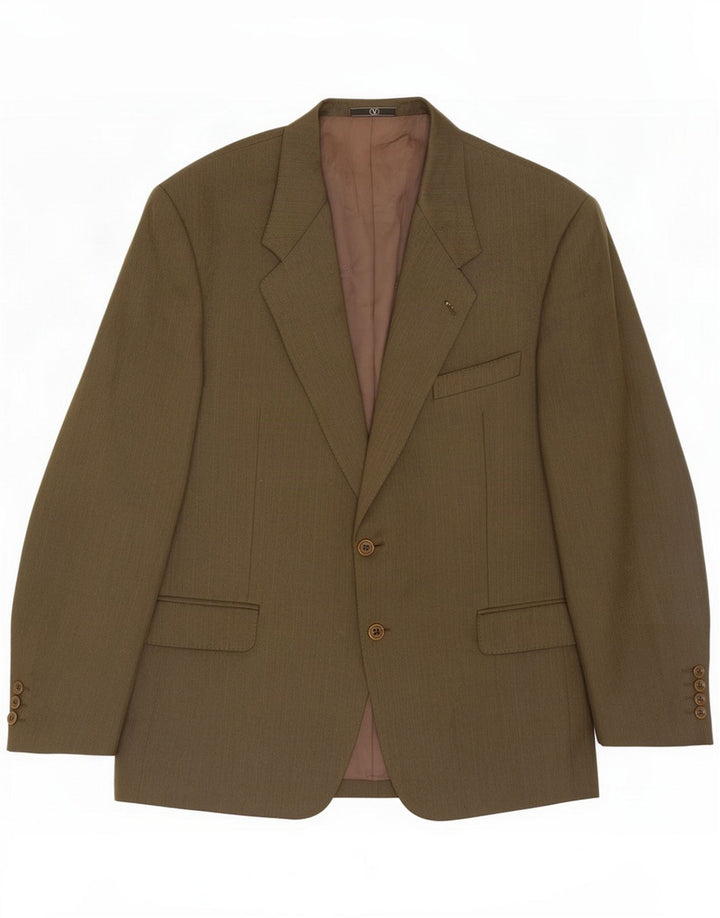 Valentino Herren 2-Knopf-Blazerjacke IT 54 2XL Khaki Herringbone