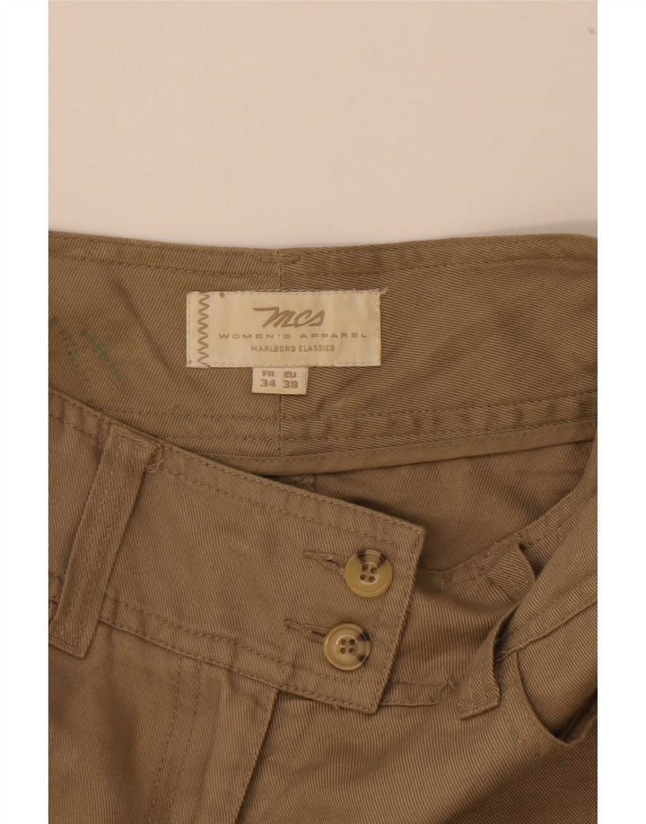 Marlboro Classics Damen A-Linienrock EU 38 Medium W26 Khaki Leinen