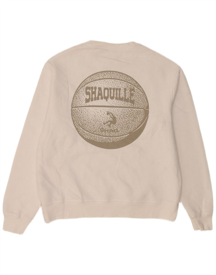 Zara Herren-Sweatshirt mit Grafik, mittelweiße Baumwolle